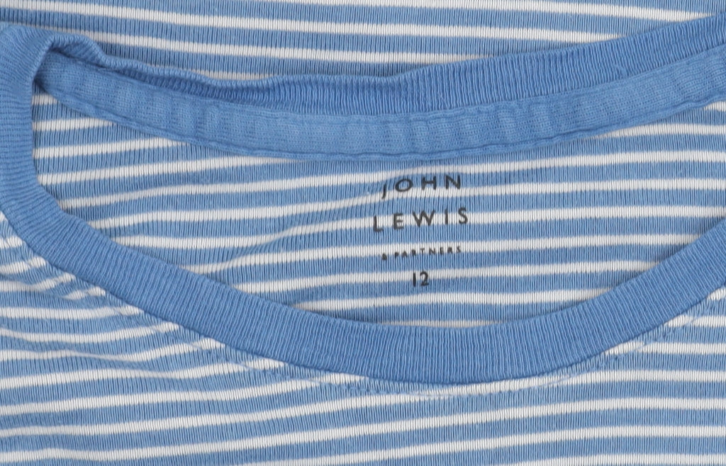 John Lewis Women's Blue Striped T-Shirt, Size 12
