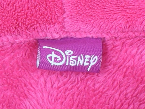 Disney Girls Pink Fleece Robe 7-8 Years with Princess Accents