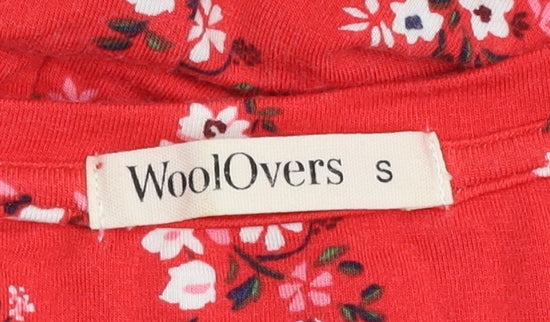 WoolOvers Women’s Red Floral V-Neck Dress, Size S