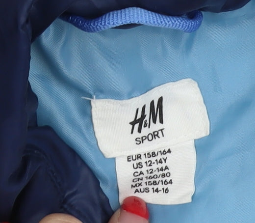 H&M Boys Blue Puffer Jacket 14 Years Casual Winter