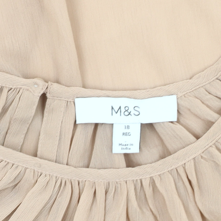 Marks and Spencer Beige Tunic Blouse, Women's Size 18