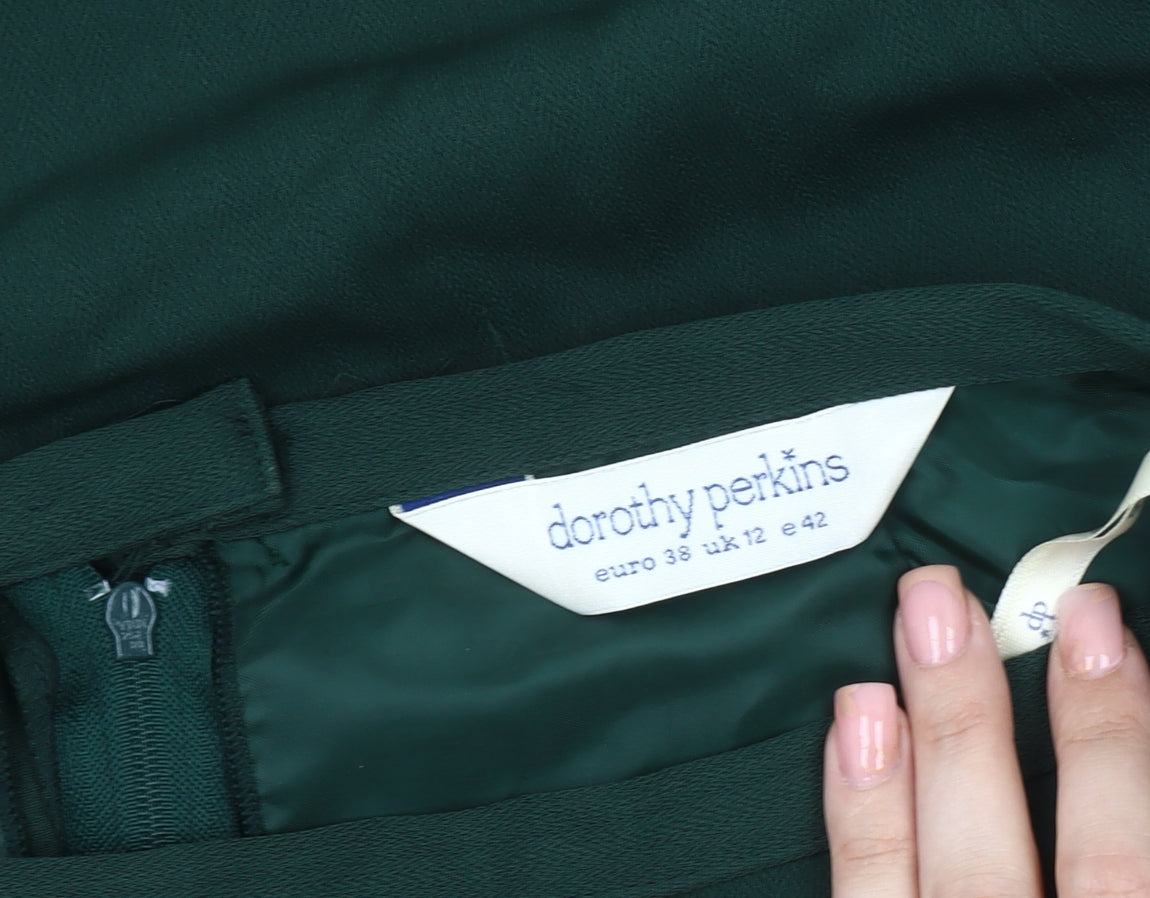 Dorothy Perkins Women's Green Midi Pencil Skirt, Size 12
