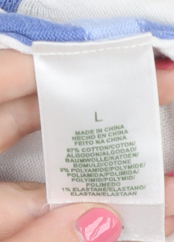 Liz Golf Women's Multicoloured V-Neck Pullover Jumper Size L