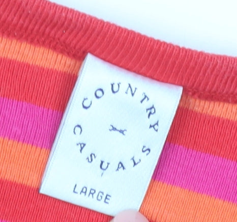 Country Casuals Women's Multicoloured Striped T-Shirt