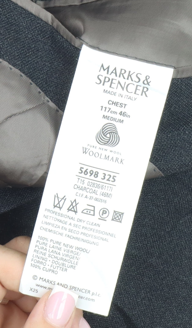 Marks and Spencer Men's Grey Wool Blazer, M, Formal Wear