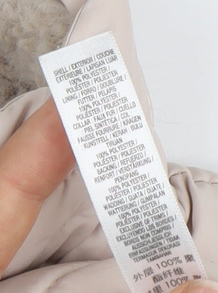 Miss Selfridge Women's Beige Puffer Jacket Size 8, Casual Style