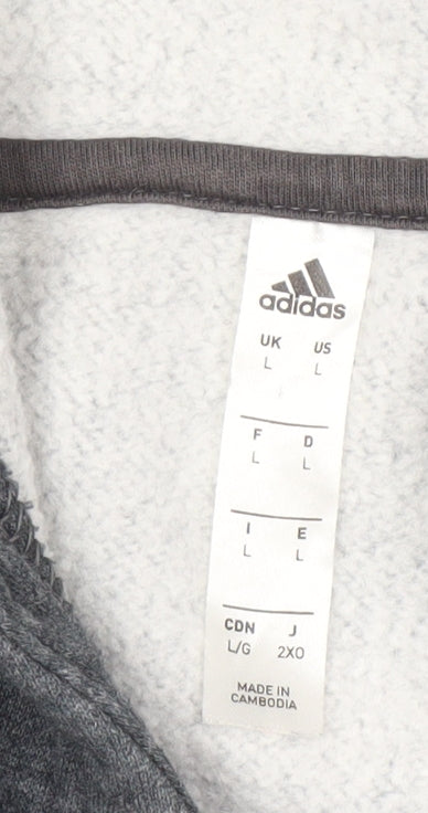 Adidas Men's Grey Hoodie L Pullover Sports