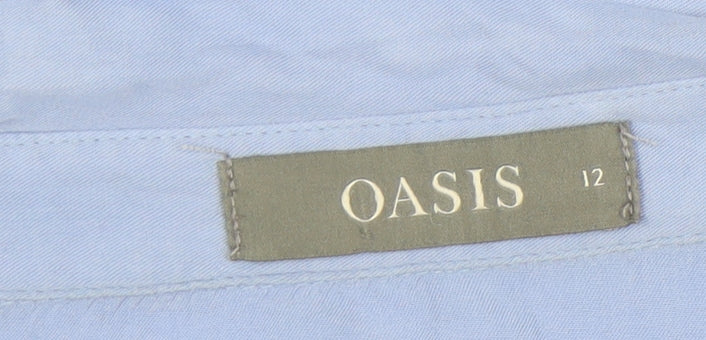Oasis Women's Blue Button-Up Shirt Size 12 Regular Fit