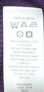 Debenhams Women's Purple V-Neck Jumper Size 10