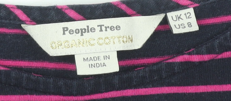 People Tree Women's Multicoloured Striped Shift Dress Size 12