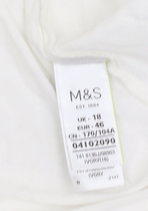 Marks and Spencer Women's Ivory Relaxed Top, Size 18