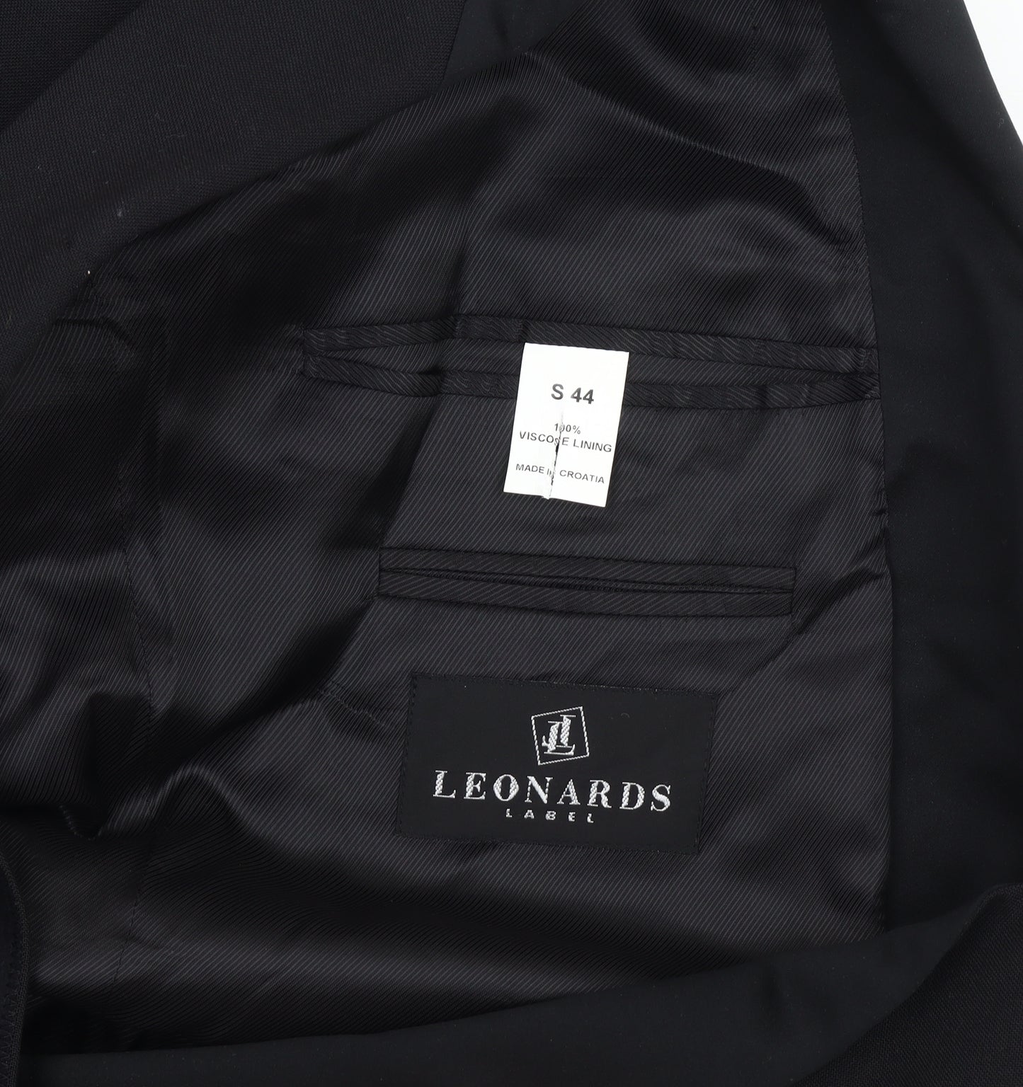 Leonards Men's Black Blazer, Size 44S, Formal Wear