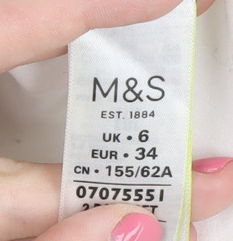 Marks and Spencer Women's White A-Line Skirt Size 6