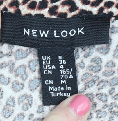 New Look Women's Brown Wrap Midi Skirt - Size 8