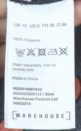 Warehouse Women's Black Polka Dot A-Line Dress