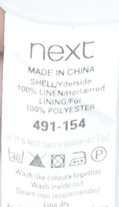 Next Women’s White Pinafore Dress Size 10 Linen