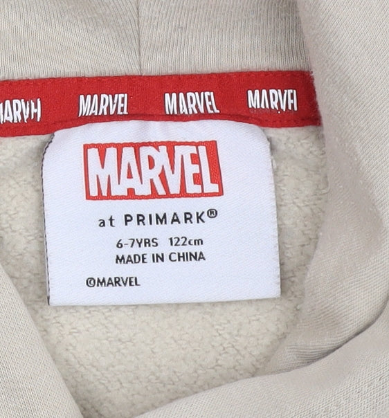 Marvel Boys’ Beige Spider-Man Pullover Hoodie 6-7 Years