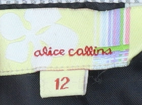 Alice Collins Women's Grey Check Pleated Skirt Size 12