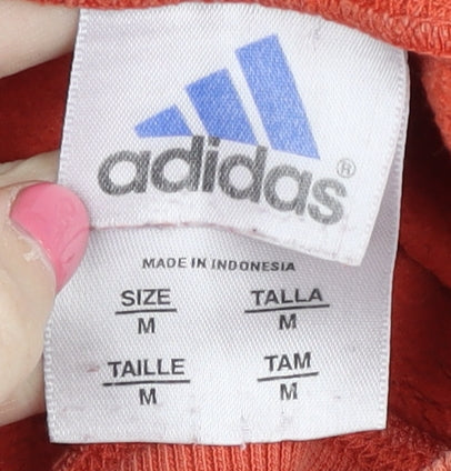 Adidas Women's Orange Pullover Sweatshirt M Crew Neck