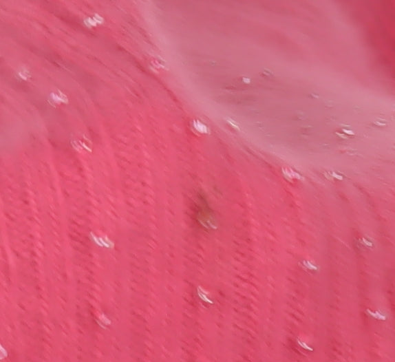 CC Women's Pink Angora Nylon Beaded Pullover Jumper Size 8