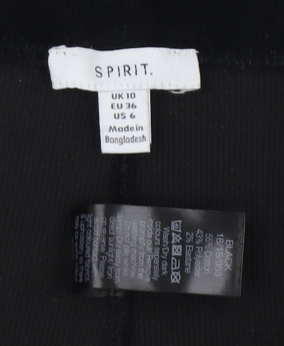 Spirit Women's Black Cotton Blend Leggings Size 10