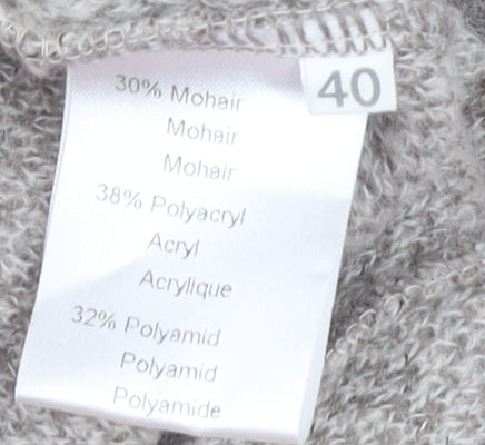 Faber Women's Beige Cardigan Herringbone Pattern