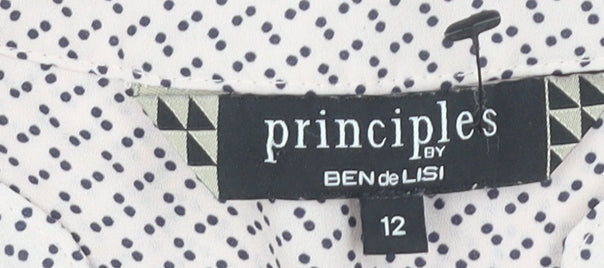 Principles by Ben de Lisi Women's White Polka Dot Blouse