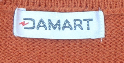 Damart Women's Orange XL Roll Neck Cardigan