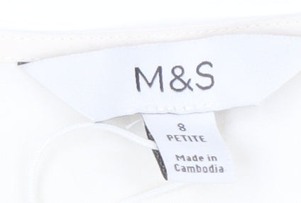 Marks and Spencer Ivory Petite Dress - Size 8
