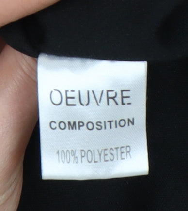 Oeuvre Women's Floral A-Line Midi Skirt, Size 14, Black