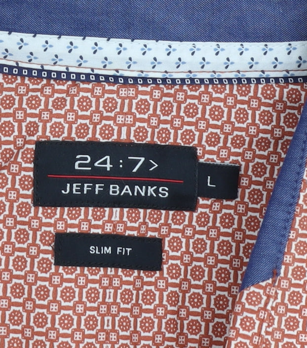 Jeff Banks Men's Multicoloured Slim Fit Shirt L