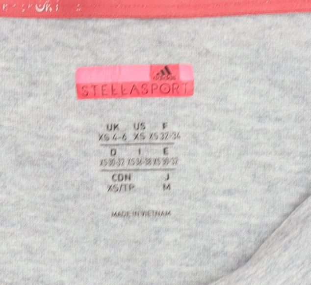 Adidas Women's Grey XS Cropped T-Shirt - Casual Spring