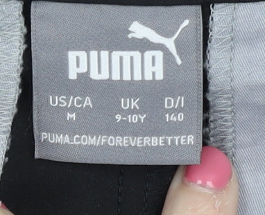 Puma Boys Black Trousers Size 9-10 Years Polyester