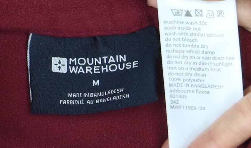 Mountain Warehouse Men's Red 1/2 Zip Fleece Sweatshirt M