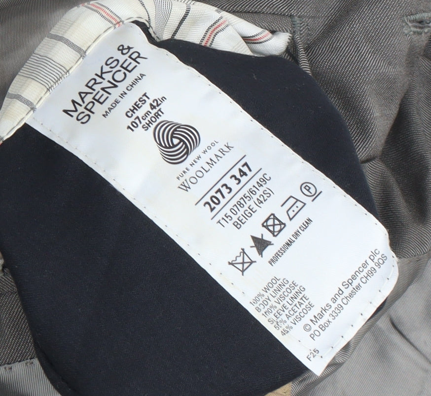 Marks and Spencer Beige Men's 42S Blazer Jacket