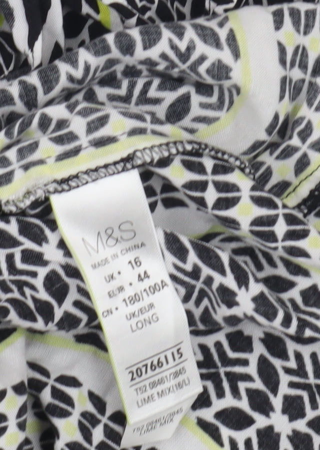 Marks and Spencer Women's Geometric Long Dress, Size 16
