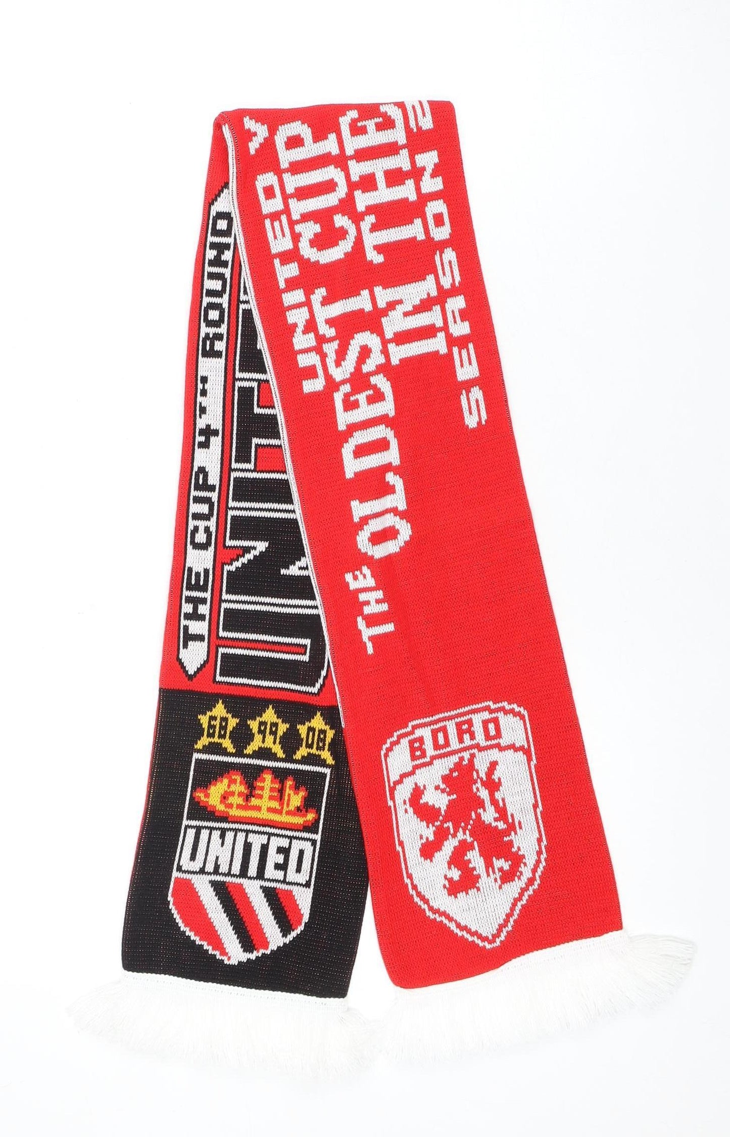 Manchester United Football Scarf, Red & Black, Unisex, One Size