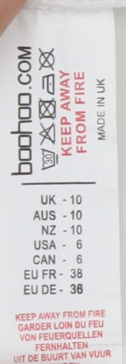 Boohoo White A-Line Dress - Size 10, Elegant Style