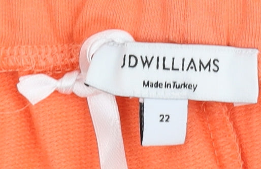 JD Williams Women's Orange Sweat Shorts Size 22