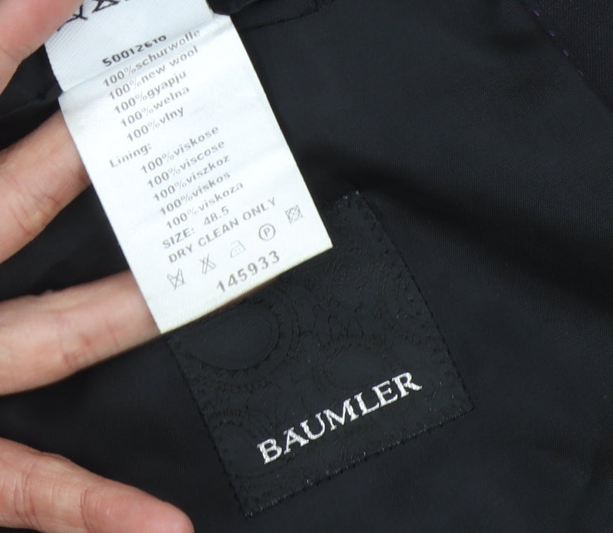 Baumler Men's Blue Single Breasted Wool Suit Jacket Size 48