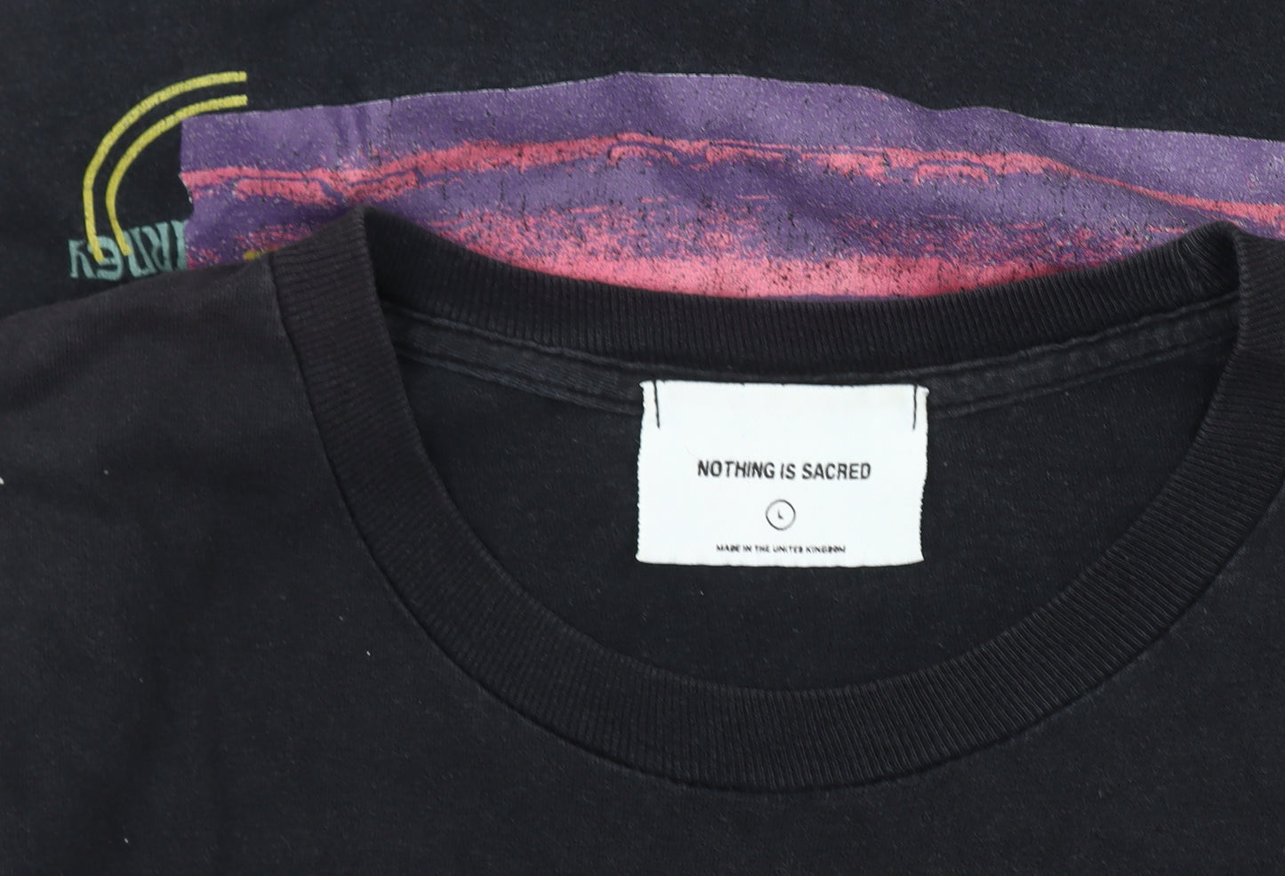 Nothing is Sacred Men's Black Graphic T-Shirt, Size L