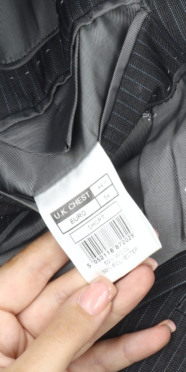 Pierre Cardin Men's Grey Striped 44 Short Suit Jacket