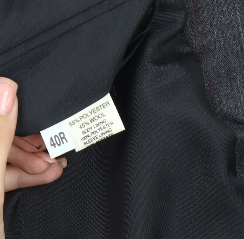 Dunn & Co Men's Grey Striped Blazer 40R, Classic