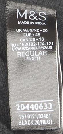 Marks and Spencer Black Trousers, Women's Size 20