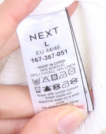 Next Women's White Long Sleeve Round Neck Top