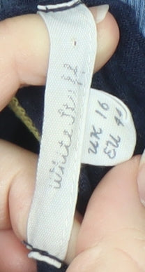 White Stuff Women's Blue Striped Cotton Top Size 16