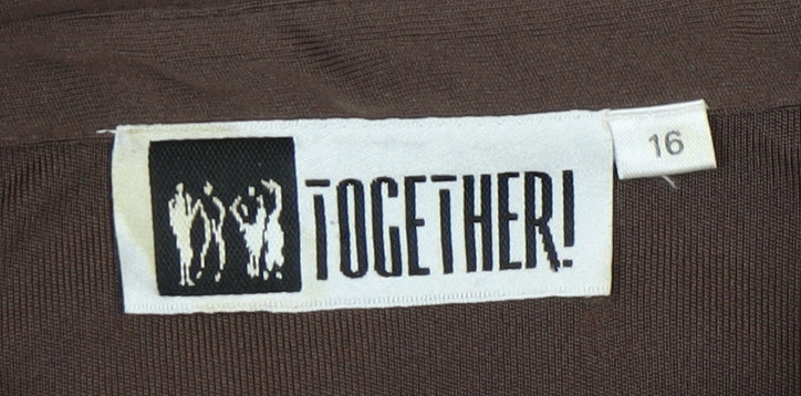 Together Women’s Brown Button-Up Shirt Size 16