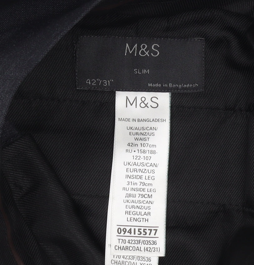 Marks and Spencer Men's Black Slim Dress Pants