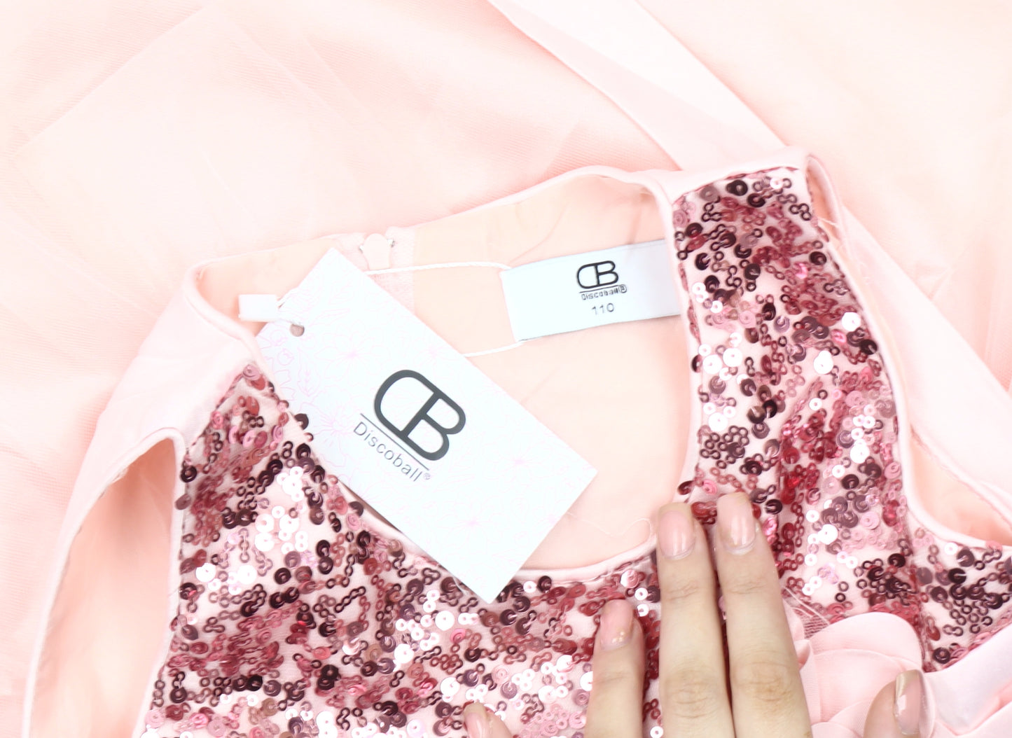 Discoball Girls Pink Sequin Tutu Dress, Size 110