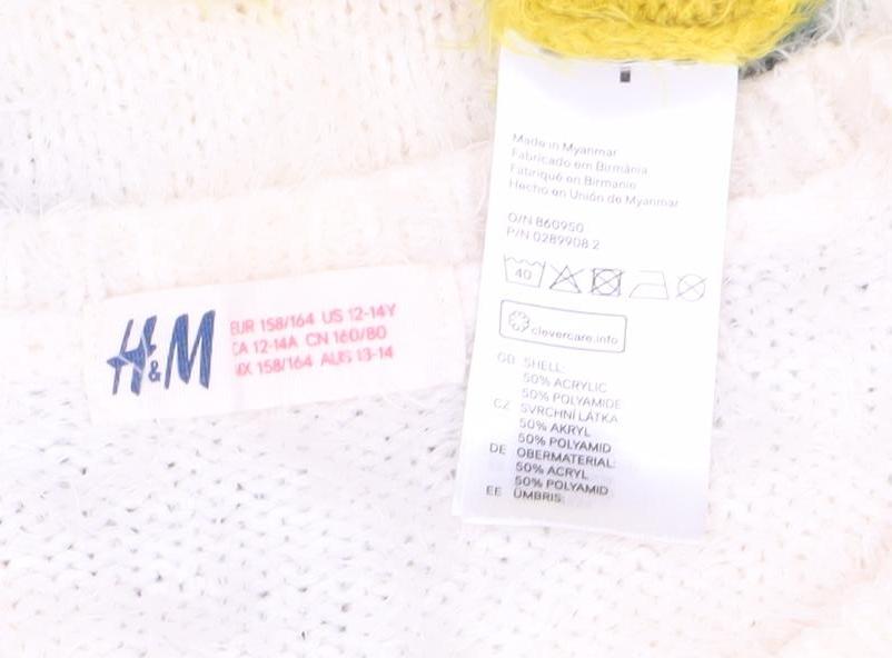 H&M Girls Multicoloured Chevron Pullover Jumper 12-13 Years